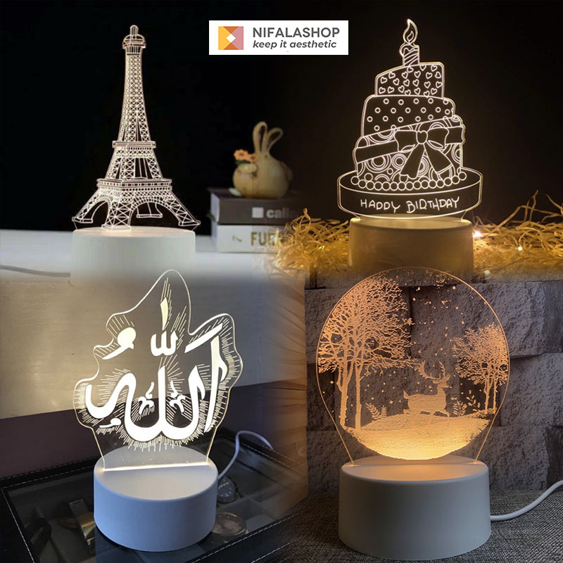 Lampu Hias Kamar Tidur Lampu Kado Ulang Tahun Happy Birthday Tulisan Allah I Love You Tulisan Islami