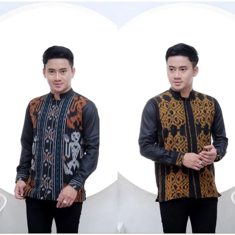 READY STOCK BAJU TENUN KEMEJA TENUN PRIA BAJU PRIA BAJU KOKO TENUN ETNIK