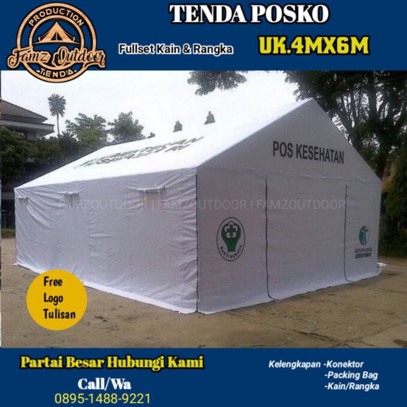 Tenda Posko Kesehatan PMI - Tebal Anti Air Premium - 1Set Kain Super