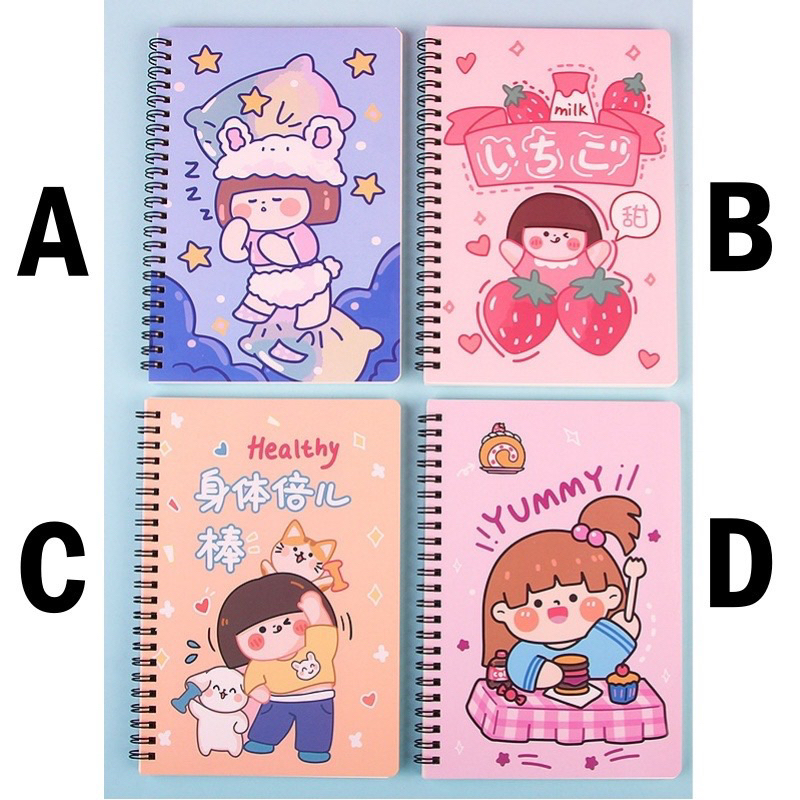 

NOTEBOOK A5 BUKU TULIS SPIRAL BUKU CATATAN MOTIF LUCU AESTHETIC GARIS NOTE BOOK ST012