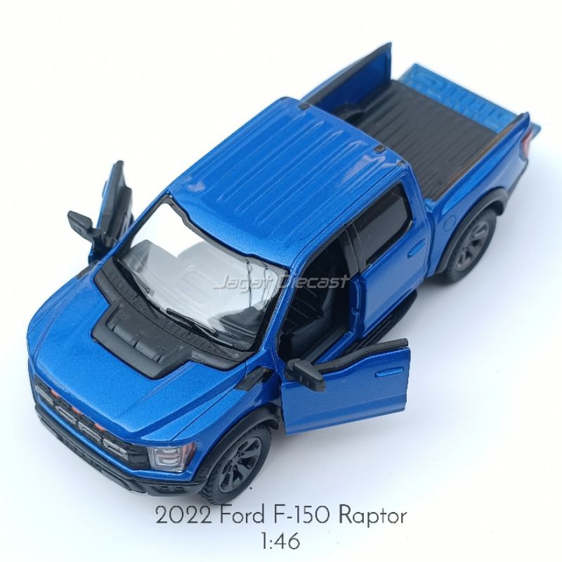 Kinsmart 2022 Ford F-150 Raptor Blue Mainan Mobil Mobilan F150 Jagat Diecast Skala 46