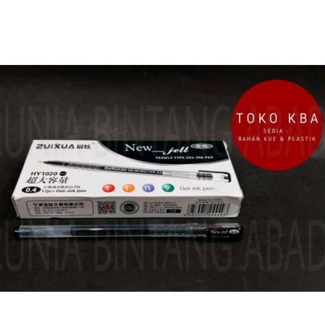 

Bolpen Pulpen Gel Zui Xua 0.4 mm HY 1020 Hitam