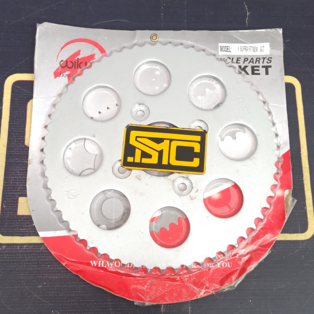 Gear Belakang / Rear Sprocket 428 60T Honda Supra Fit New / Karisma Wilwood