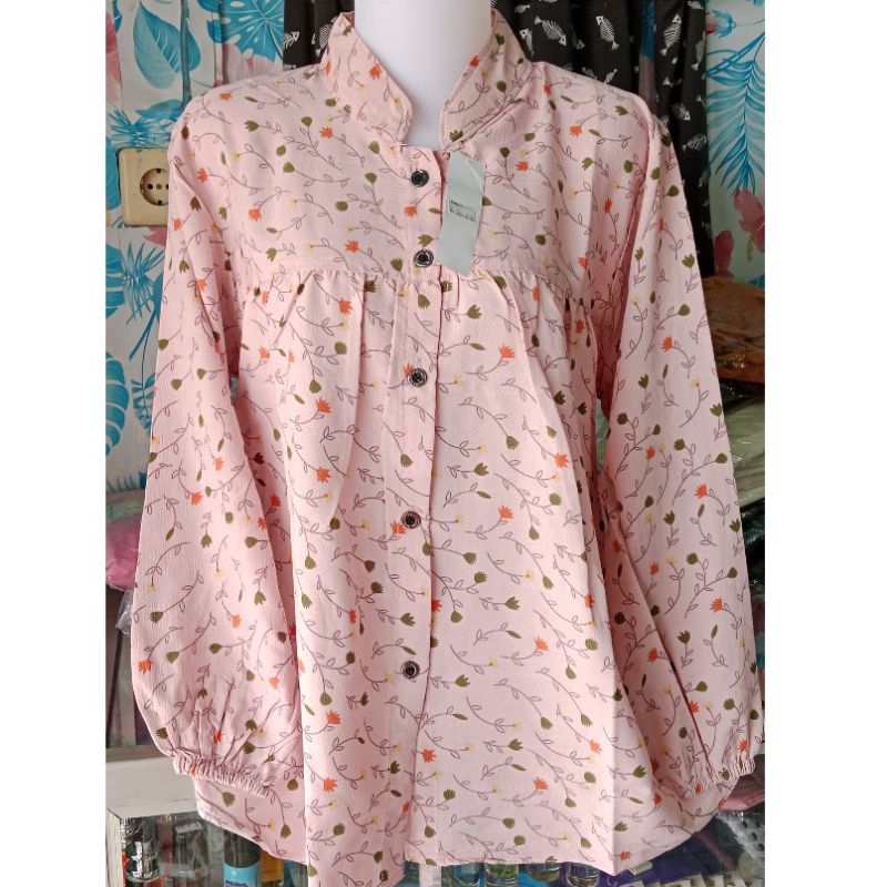 BLOUSE CRINKLE BUNGA KECIL