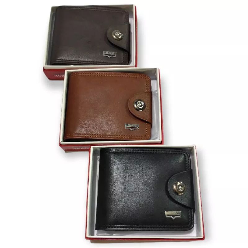 DOMPET KANCING  PRIA HORSE UKURAN STANDAR  BAHAN PU DOMPET COWO H 12