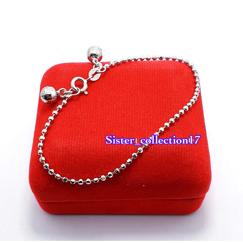 Gelang tangan biji lada gelang tangan cewek perak 925 lapis emas putih