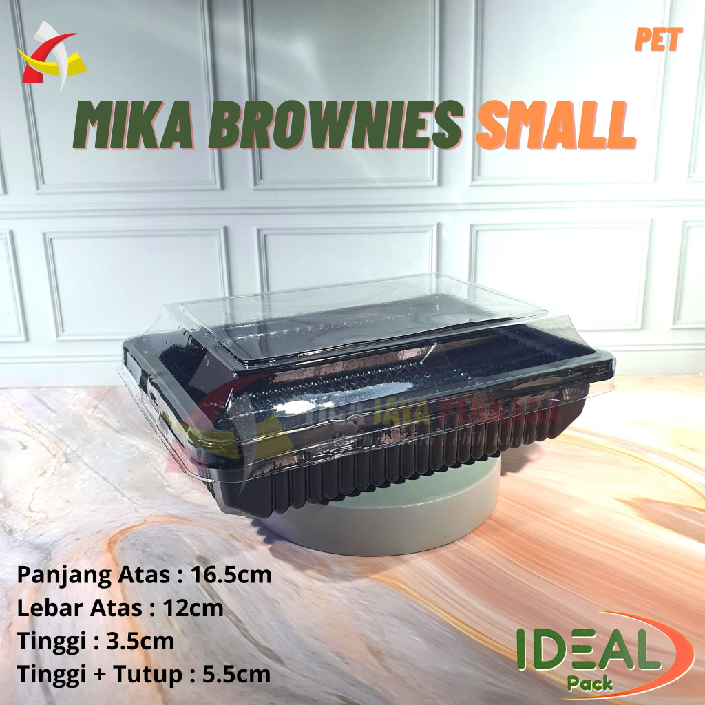 Mika Brownies S Ideal PET / Kotak Brownies Mini / Box Brownies 50pcs