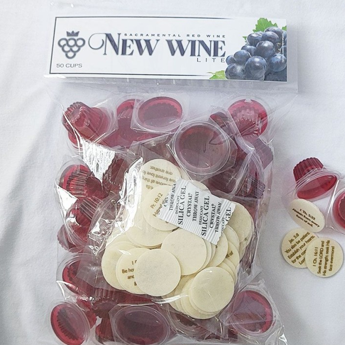 

Anggur Perjamuan Gereja Lite+Hosti Ayat Inggris-50Cup