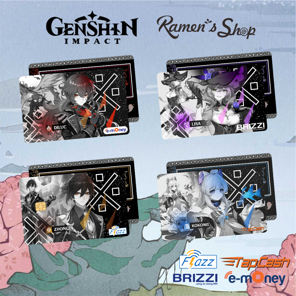 CUSTOM Prepaid Card / Kartu Prabayar / E-money / Brizzi / Flazz / Tapcash Genshin Impact collection 