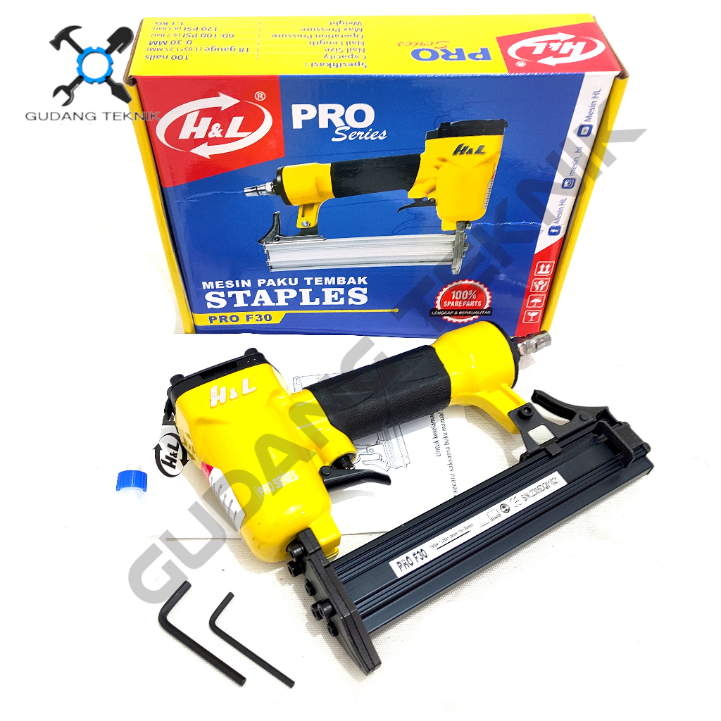 

Alat Staples Tembak Angin F30 HL F30 HNL / Air Nailer Mesin Hekter Stapler Udara H&L F 30