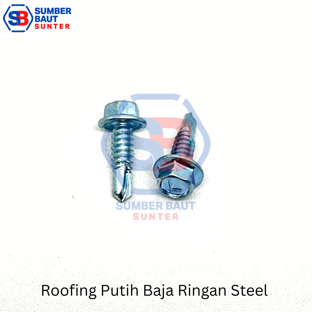 Skrup Roofing Putih Baja Ringan 12x20 Moon Lion Steel