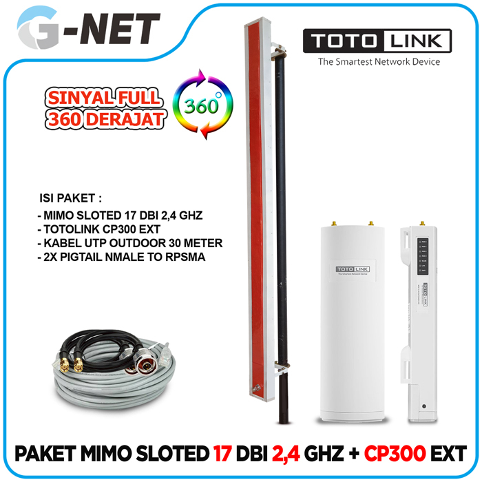 Paket hotspot Outdoor MIMO  SLOTED 17 dBi 2.4 Ghz gnet cocok basebox 2 / Rocket M2 / CP300 ext / Cpe