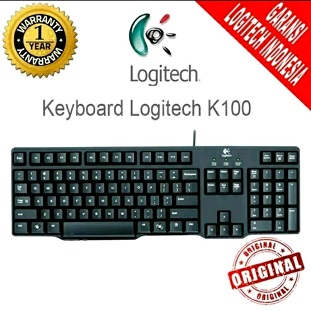 Keyboard Logitech K100 Original Classic for Slot PS2 Bulat Hemat USB Port
