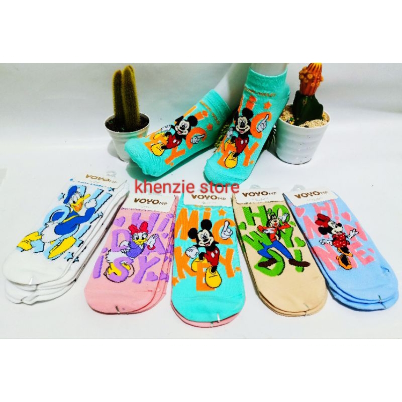 kaos kaki pendek remaja kaos kaki semata kaki premium motif hello Kitty Mickey mouse Donald duck