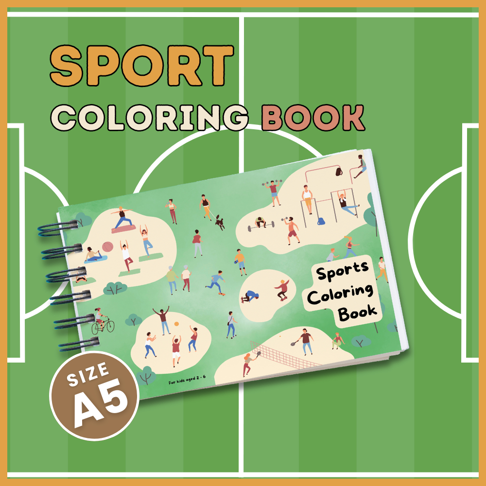 

PREMIUM Buku Mewarnai Gambar Anak Lucu Edukasi Seri Sports / Olahraga A5 untuk Usia 3 sampai 6 Tahun