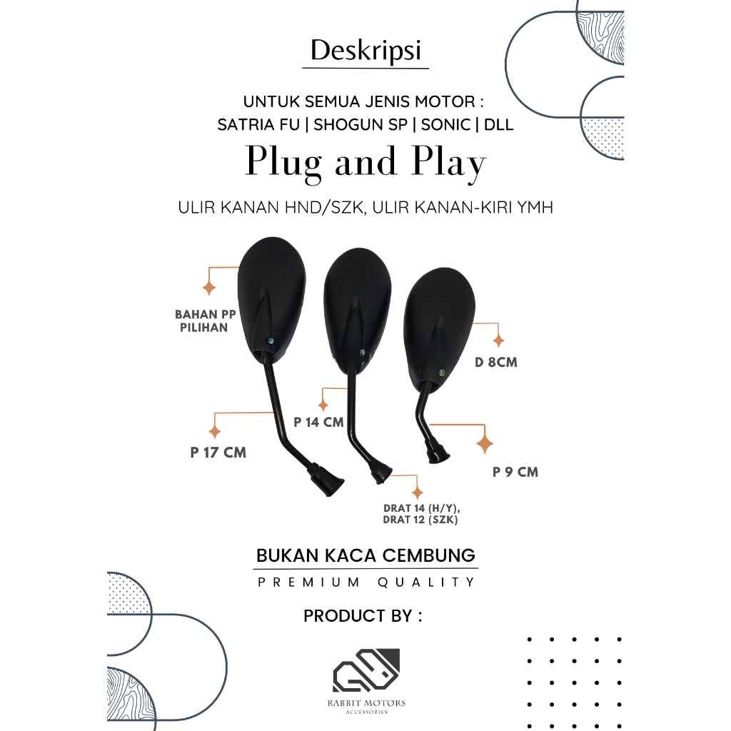 SPION SATRIA FU GAGANG HITAM - SPION MOTOR VARIASI