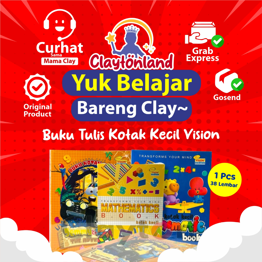 

Buku Tulis Kotak Kecil Vision 38 Lembar ( 1 Pcs / 1 Buku )