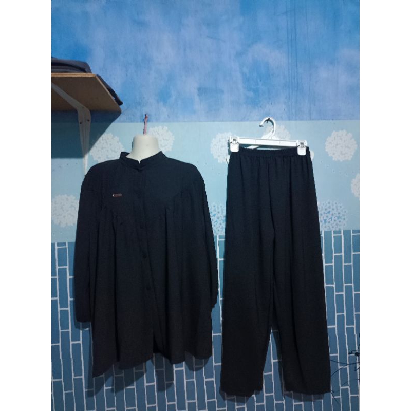 SALE set hadeejah setelan celana cringkel premium setcel crinkle jumbo oversize setelan wanita kekin