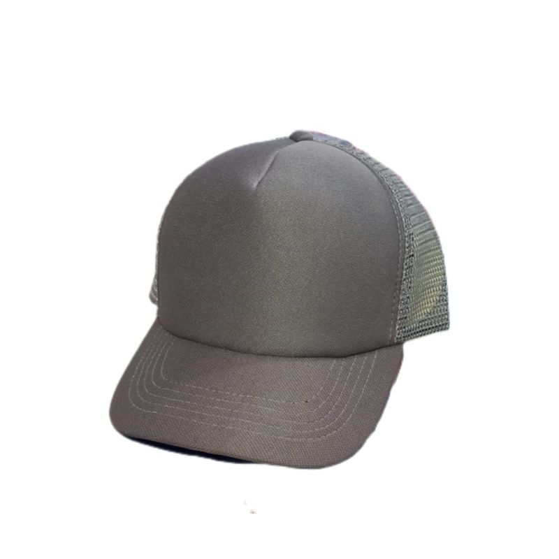 topi jaring polos abu abu