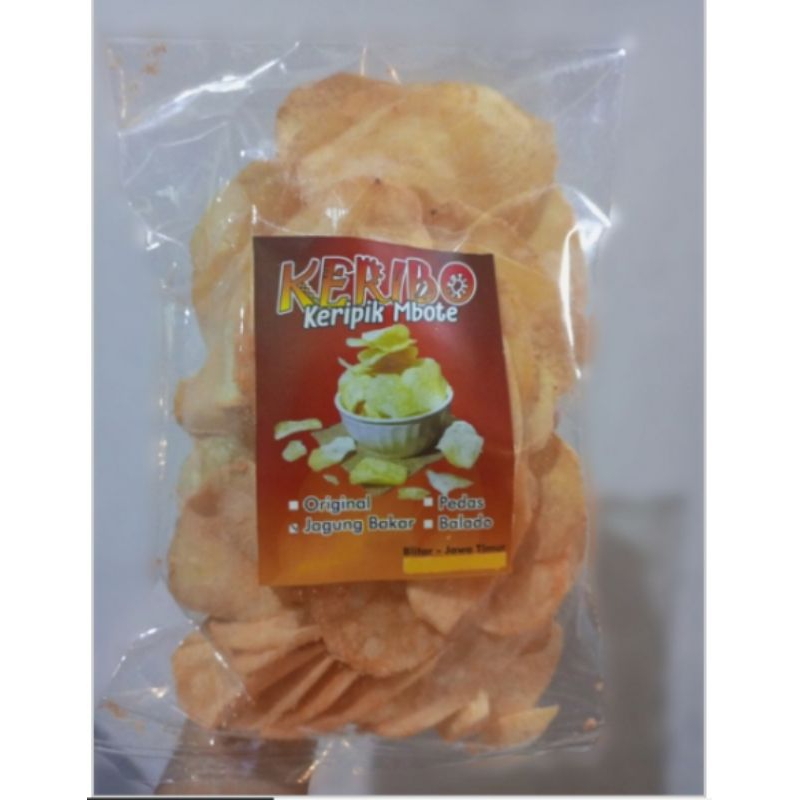 

Keribo rasa Balado Renyah 150gram (keripik mbote)