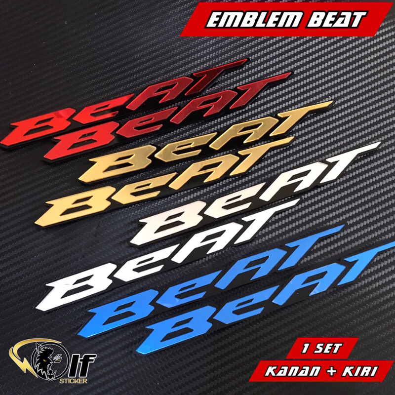 EMBLEM BEAT TIMBUL 3D EMBLEM TIMBUL HONDA BEAT ( 1 SET KANAN DAN KIRI )