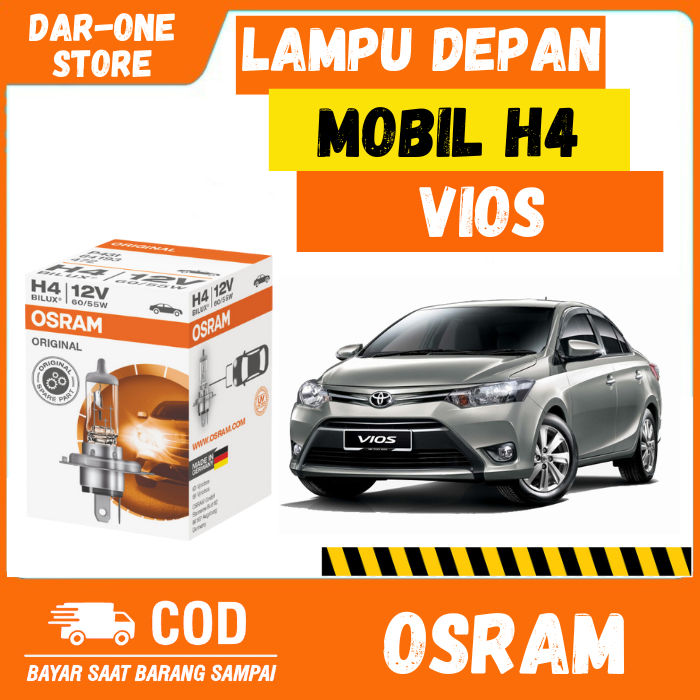LAMPU DEPAN MOBIL H4 TOYOTA VIOS ORIGINAL OSRAM