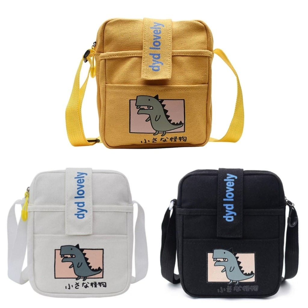 Arkhan_Bag - Tas Selempang Anak Wanita Pria Remaja Terbaru Kekinian Motif DINO DYD LOVELY Korean