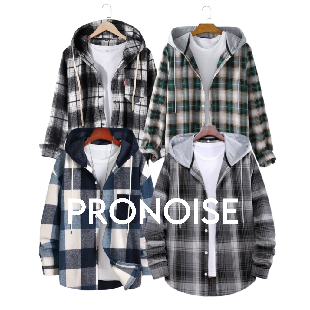 Flanel Hoodie Pria Premium Lengan Panjang Jaket Kotak Bertudung Kupluk Oversize Jumbo