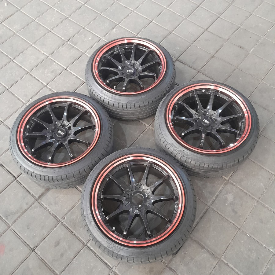 velg mobil bekas HSR HIROSHIMA ring 17 pcd 4x100/114,3 buat yaris jazz mobilio livina