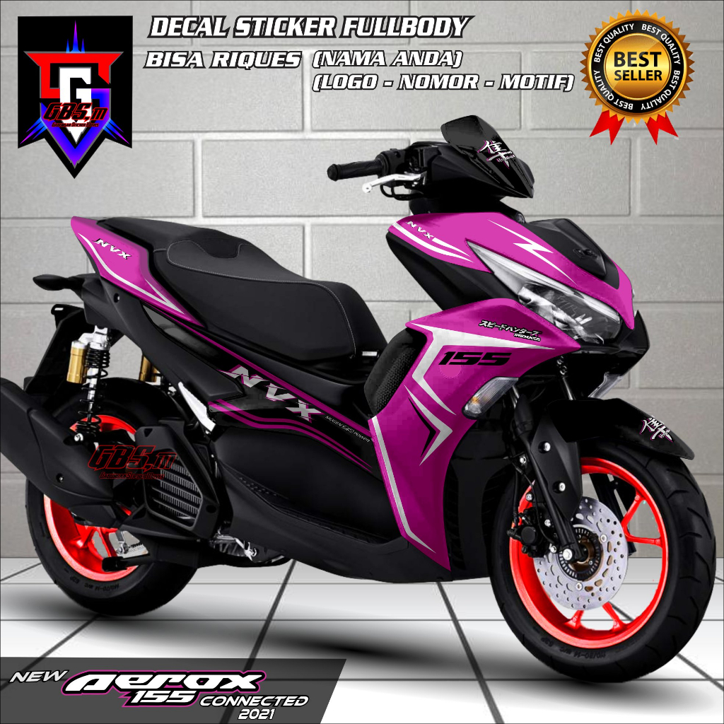 PEOMO - Decal Aerox 155 Connected 2021 2022 2023 2024 Fullbody Stiker Decal Aerox 155 New Connected 
