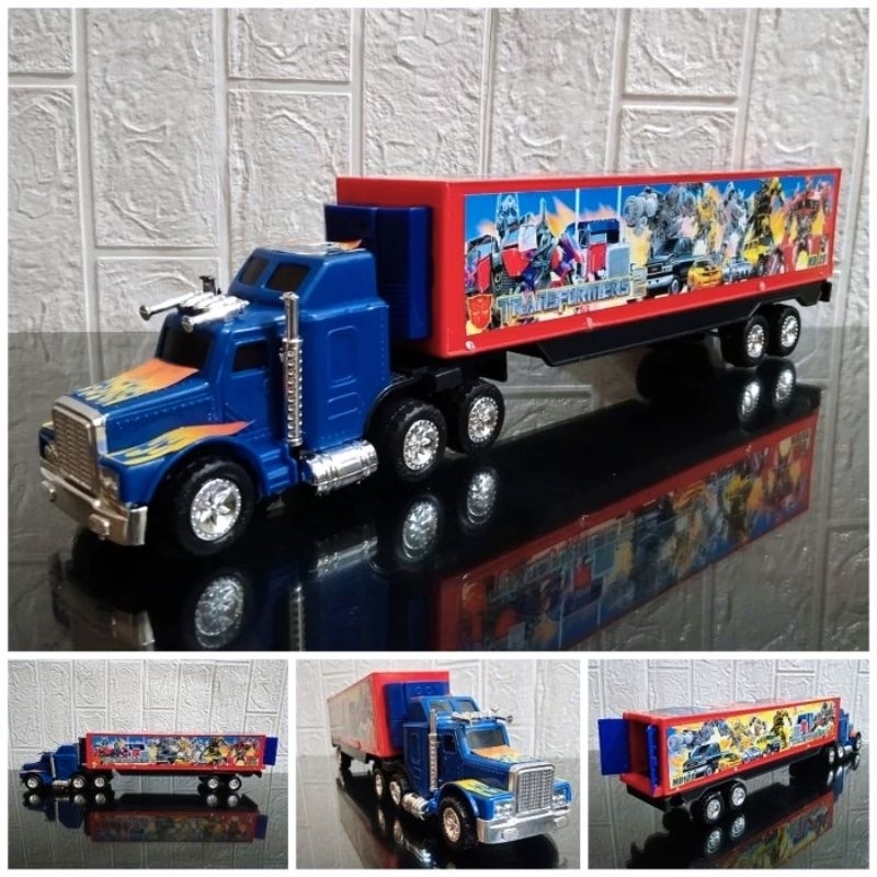 Mainan Truk Kontainer Transformer Panjang Murah Jalan Dorong - Mobil Mobilan Truck Container Transfo