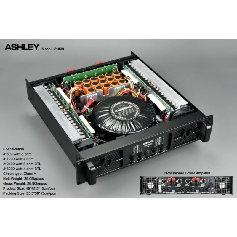 POWER ASHLEY V4800 ORIGINAL POWER 4 CHANNEL V 4800