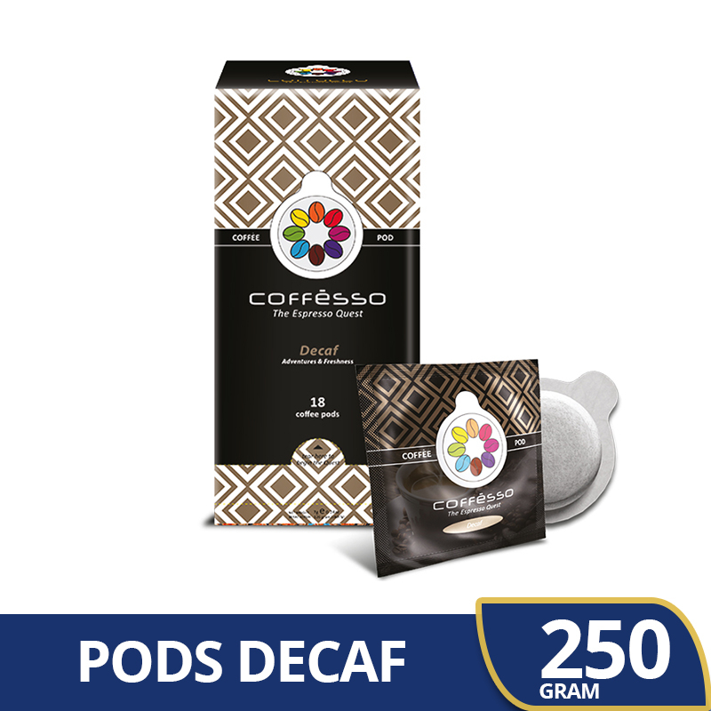 

Coffesso Decaf Coffee - Kopi Pods Isi 18s