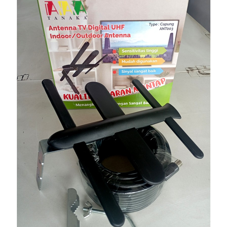 Antena TV Digital Indoor/Outdoor TANAKA type CAPUNG + Kabel