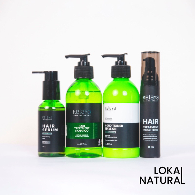 KELAYA HAIR TREATMENT SHAMPOO - KELAYA MINYAK KEMIRI - KELAYA HAIR SERUM - KELAYA CONDITIONER LEAVE 