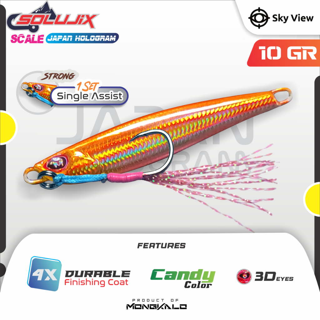 Micro Jig 10 Gram Mongkalo SOLUJIX Set Single Assist Killer Strong Ultralight UL