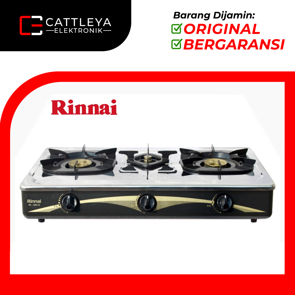 [COD] RINNAI KOMPOR RI 603E / RI-603E / RI 603 E / RI603 E (3 TUNGKU) GARANSI RESMI