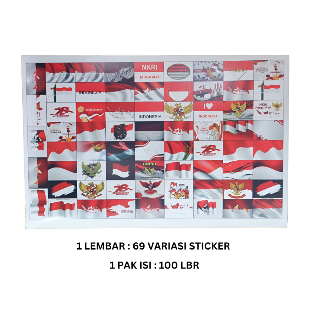 

Stiker / sticker pipi merah putih indonesia mix motif