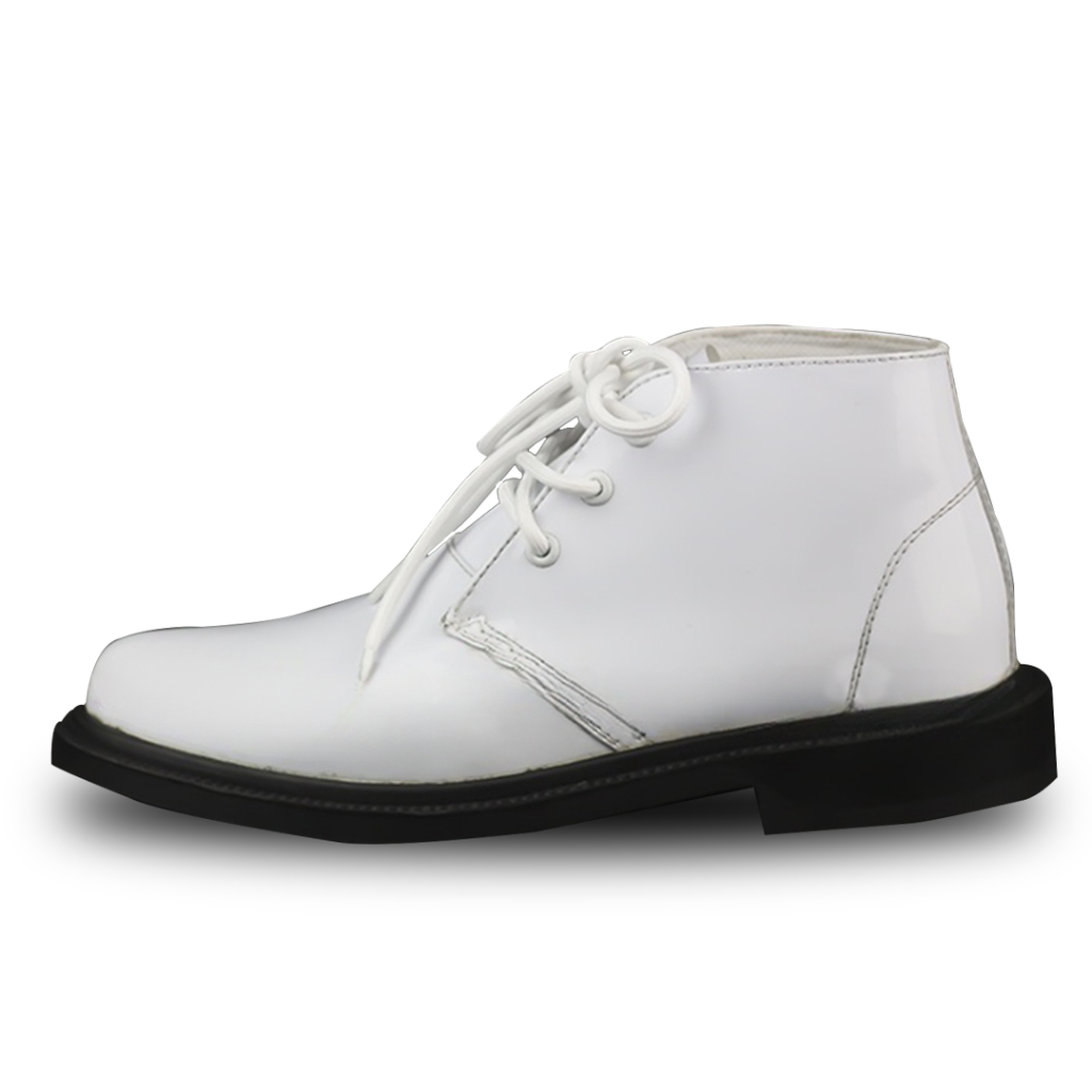 Sepatu PDH Putih PaskibraTali ikat kilap Sepatu Dinas Perawat Putih Pria wanita