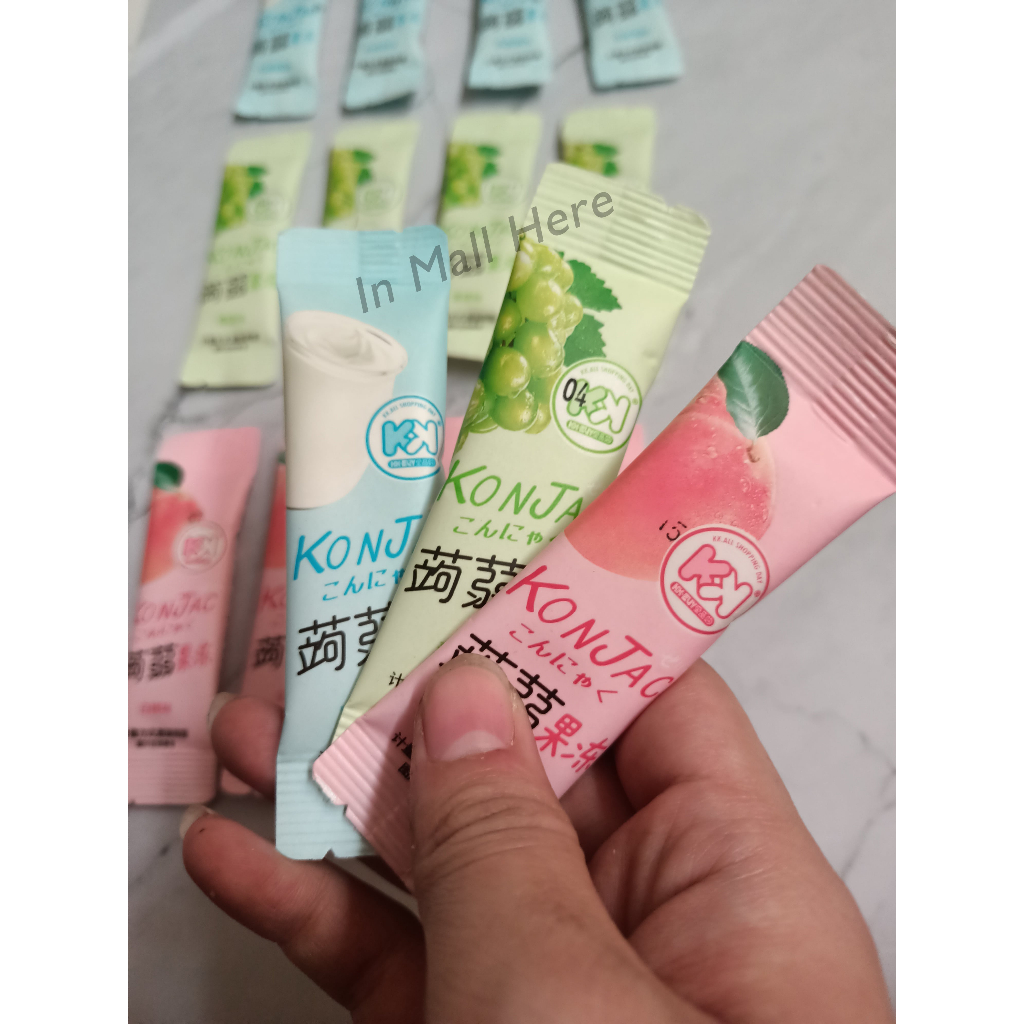 

[HALAL] ECER - Konjac Jelly persik putih anggur hijau Lactobacillus cina jeli puding 0 fat sachet china makanan anak 蒟蒻果冻 IMH 003