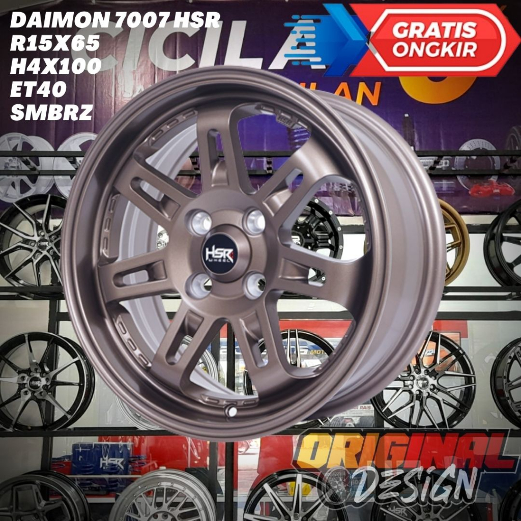Velg Mobil Ring 15 HSR Daimon Lobang 4 Bronze Untuk Agya , Brio , Datsun