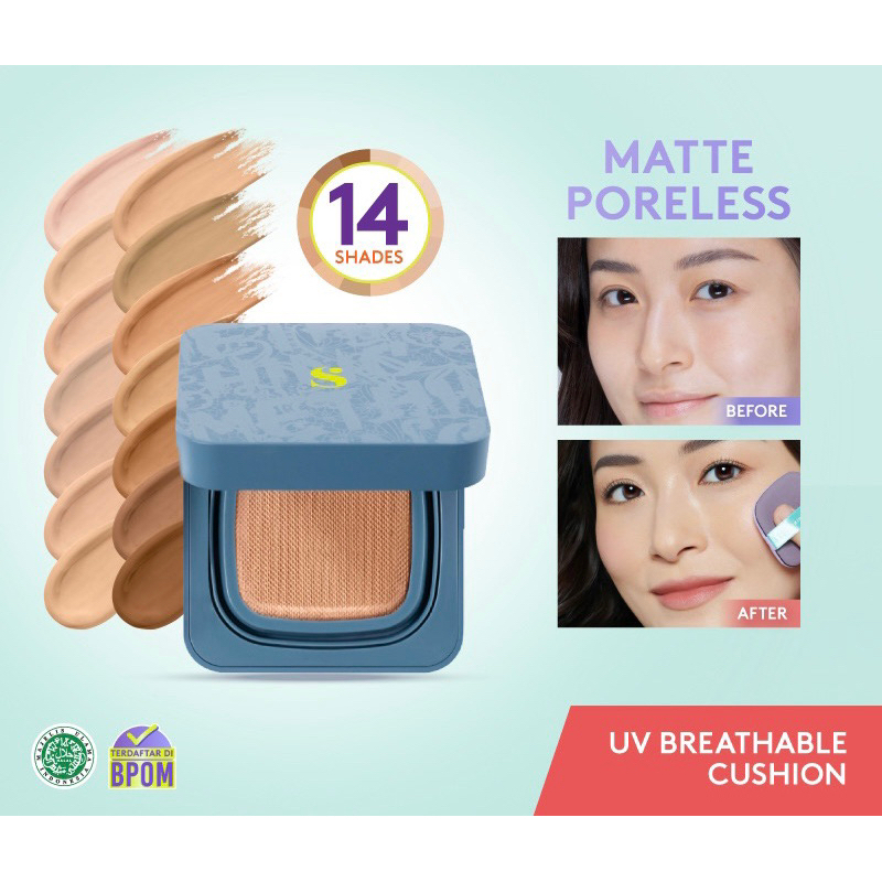 SOMETHINC HOOMAN Breathable UV Cushion Cover SPF 35 PA++++ - Cushion Matte Finish Tidak Menyumbat Po