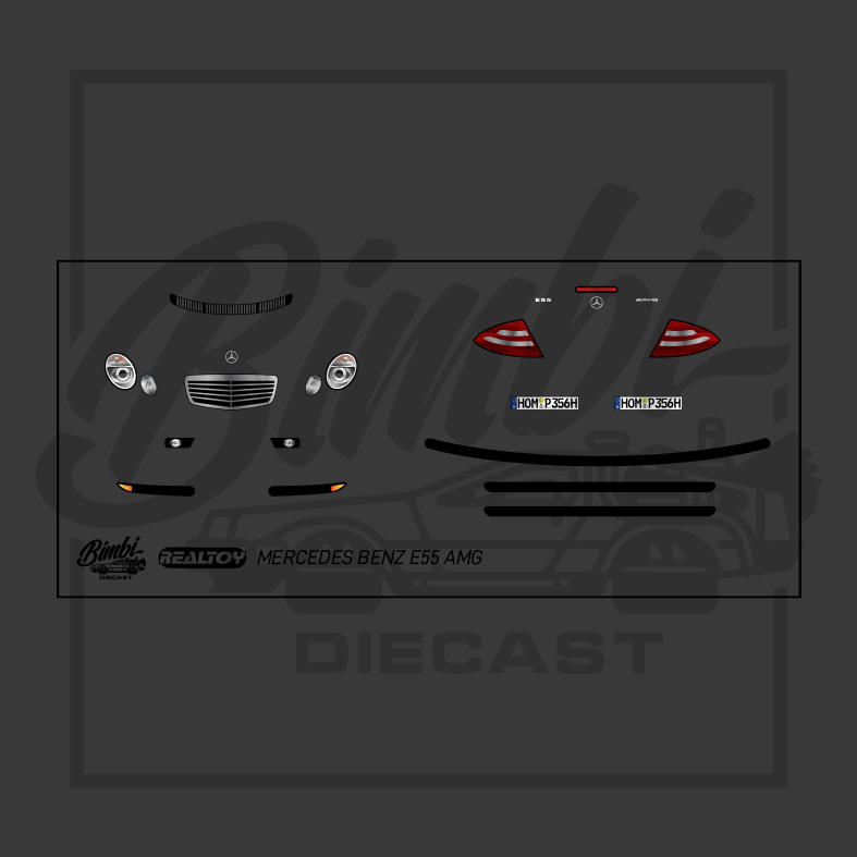Decal Realtoy Mercedes Benz E55 AMG White Toner