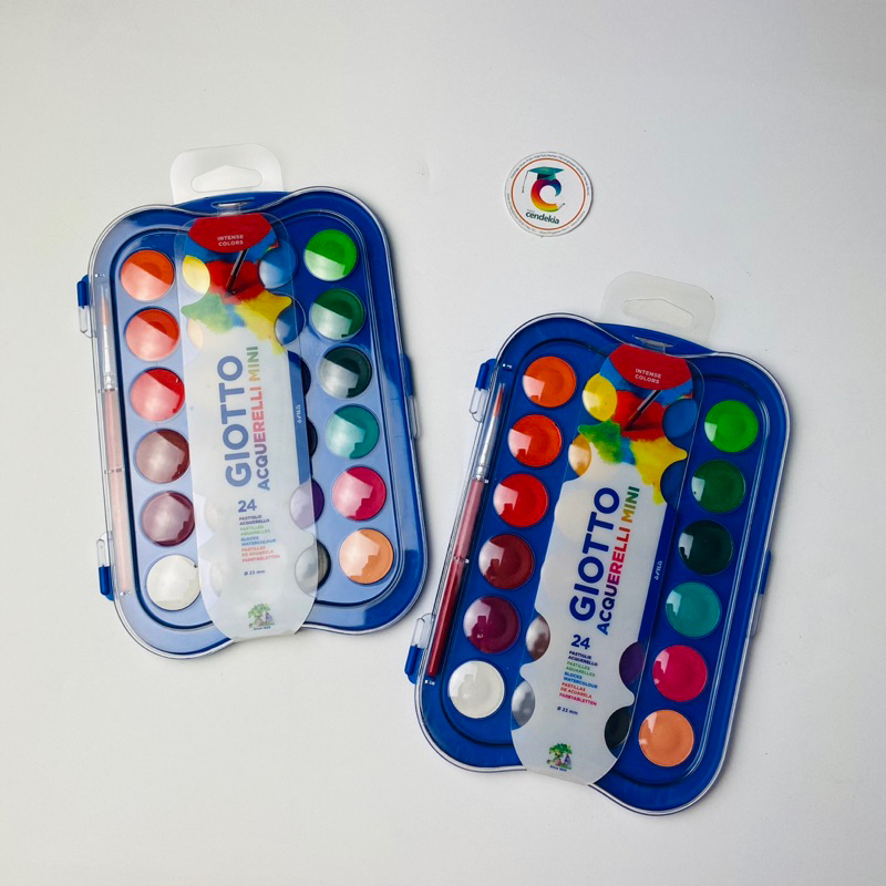 

Cat Air Watercolour GIOTTO Acquerelli Mini 24 Warna + Kuas