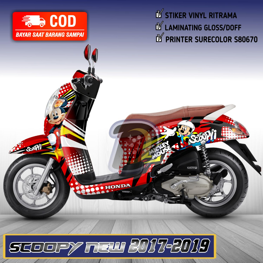Decal Scoopy New 2017 2019 Striping Honda Scoopy New Stiker Scoopy New Mickey Type 3