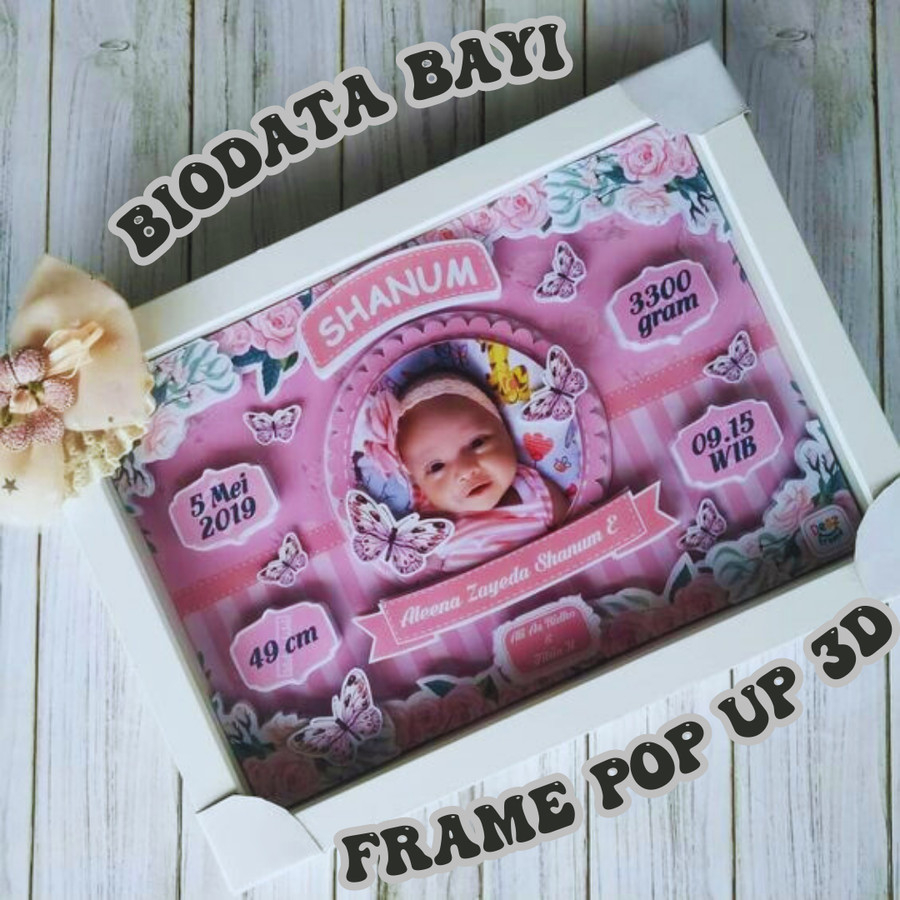 Biodata Anak Frame 3D Pop up / Baby 3d