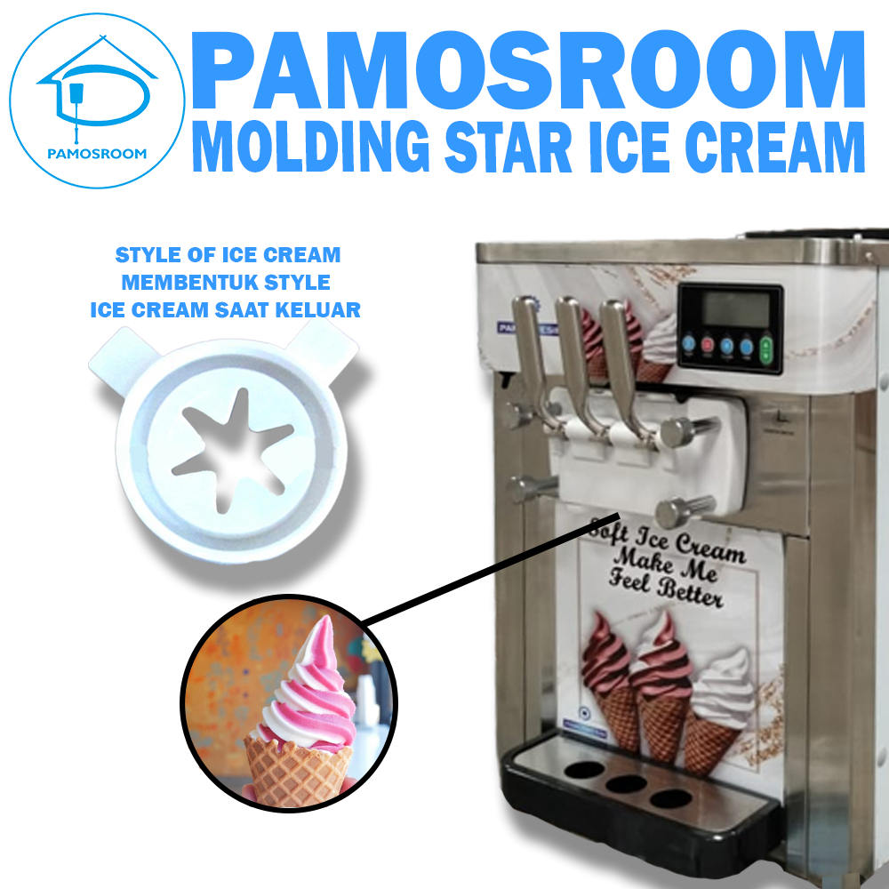 Pamosroom Sparepart Molding Star Mesin Soft Ice Cream GPM 818T dan GPM 818F Moulding Cetakan Bintang