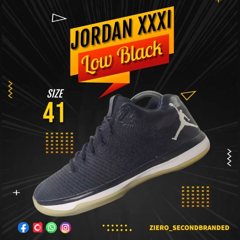 sepatu basket Jordan 31 low black