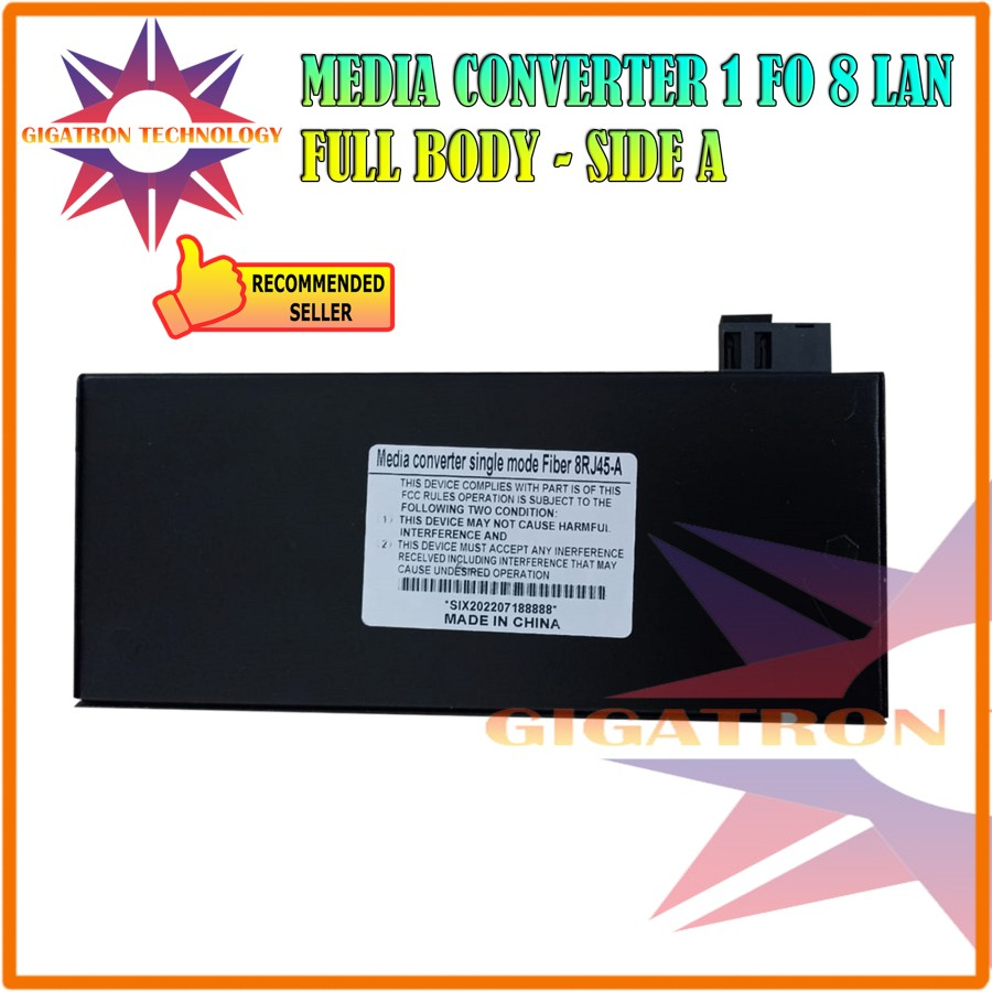 Media Converter 1 Port FO 8 Port LAN Switch Fiber Optic 1 FO 8 LAN 1Port