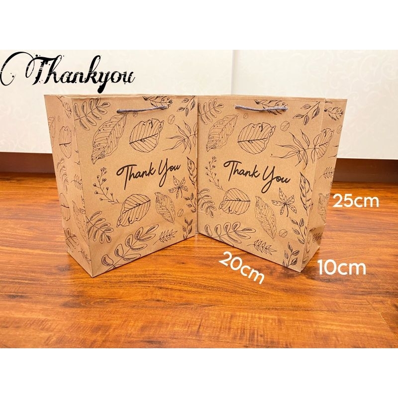 

Paperbag Motif Thankyou|GoddieBag Motif Thankyou Ukuran 20x10x25cm